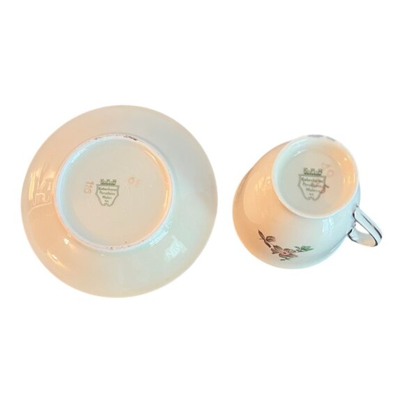 Vintage KPM Kjobenhavns Porcellains Maleri Floral Tea Cup & Saucer Set Porcelain - Picture 8 of 9